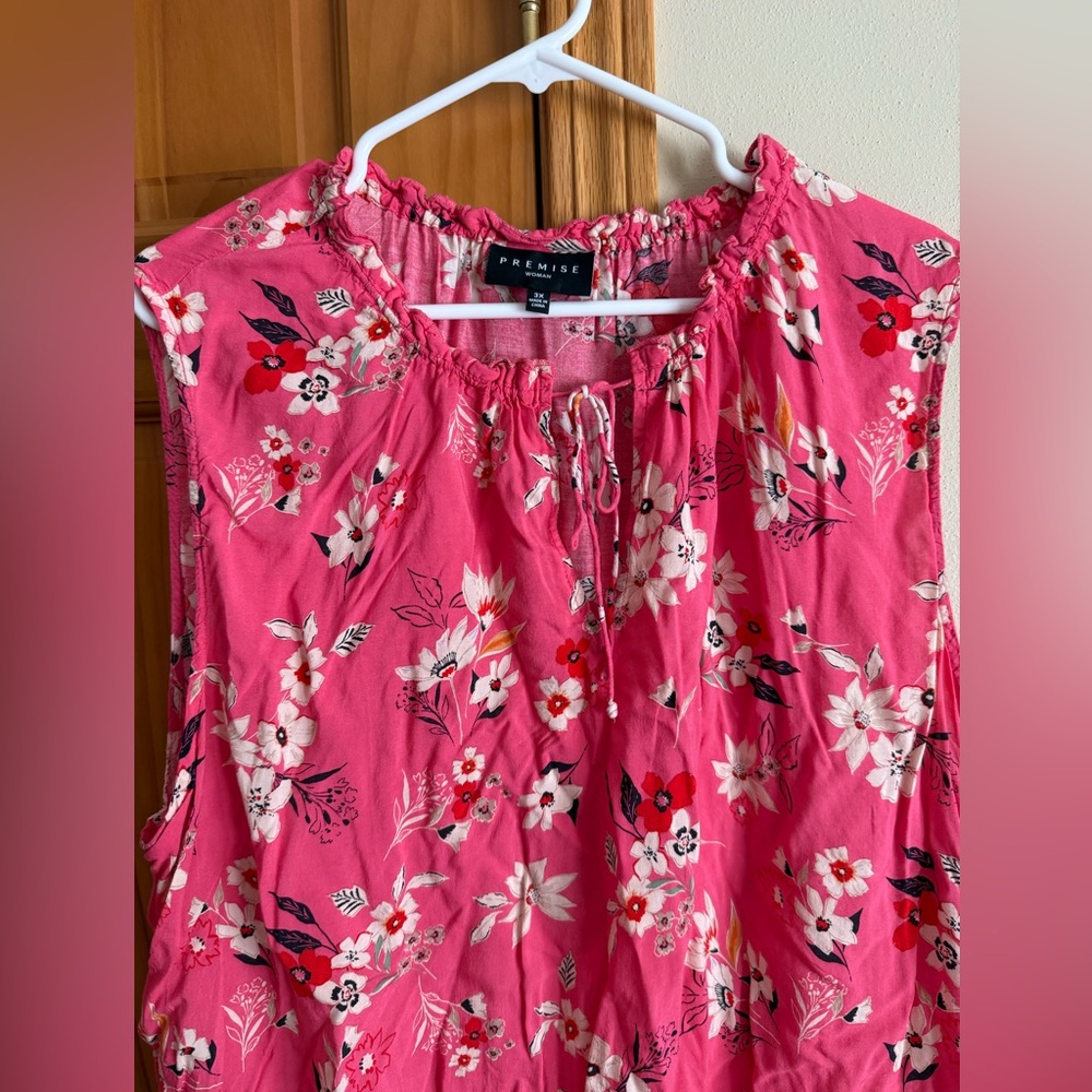 Premise Vibrant Pink Floral Blouse